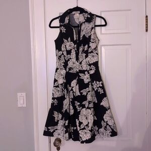 Guess Black And White Floral Print Dress. size xs